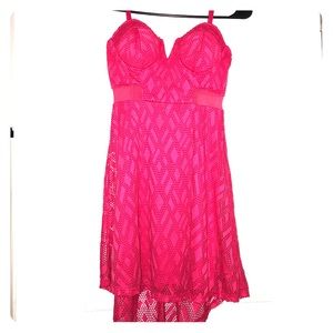 High low, dark pink dress. MATERIAL GIRL, XS